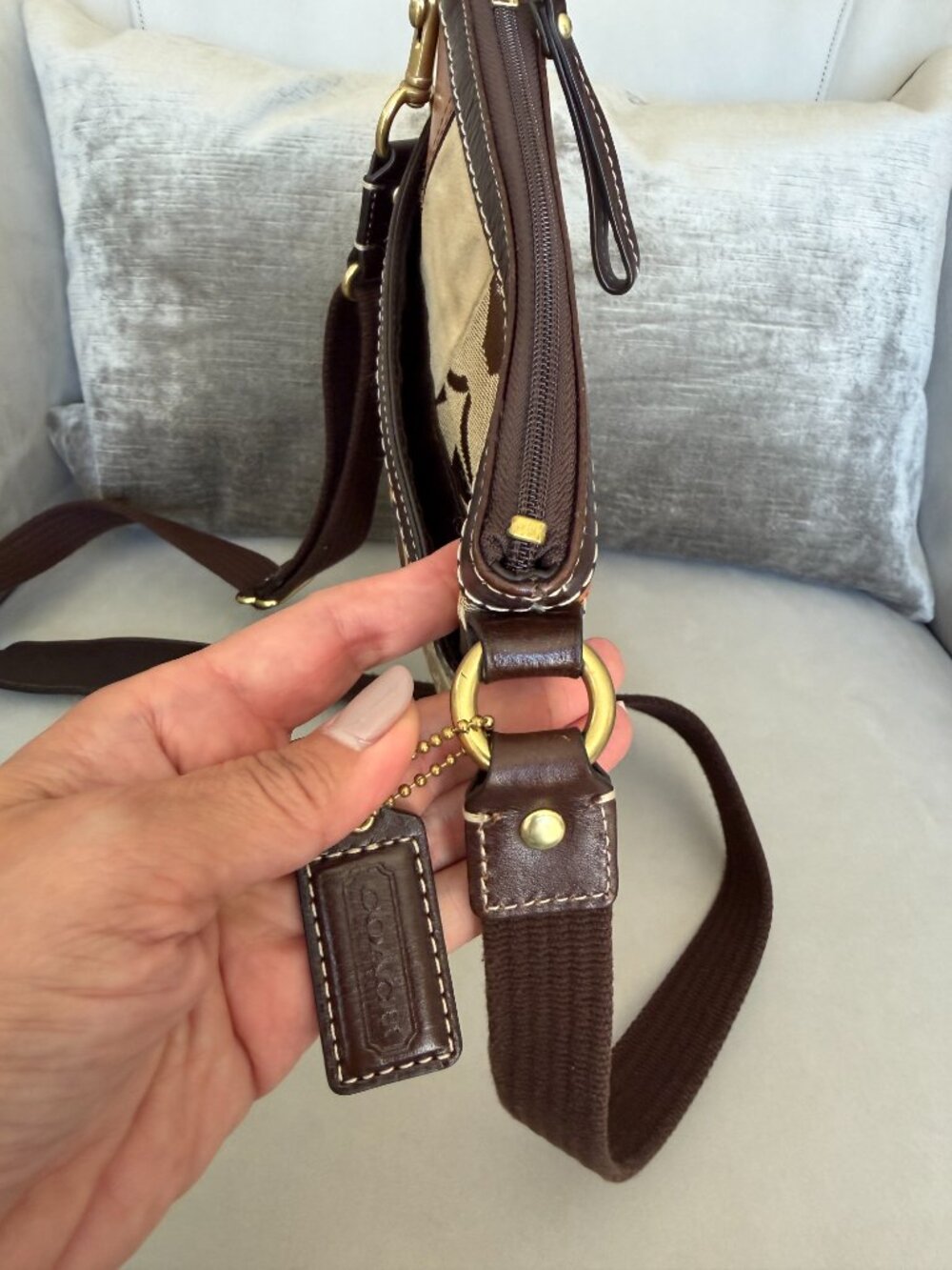 Vintage Coach Patchwork Swingpack Crossbody Bag Brown Multi Leopard - Picture 6 of 7